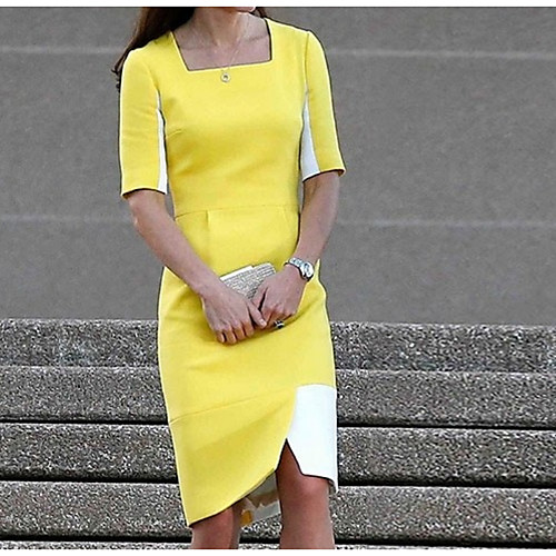 Sheath / Column Square Neck Knee Length Polyester Mother of the Bride Dress with Ruching by LAN TING Express
Sheath / Column Square Neck Knee Length Polyester Mother of the Bride Dress with Ruching by LAN TING Express