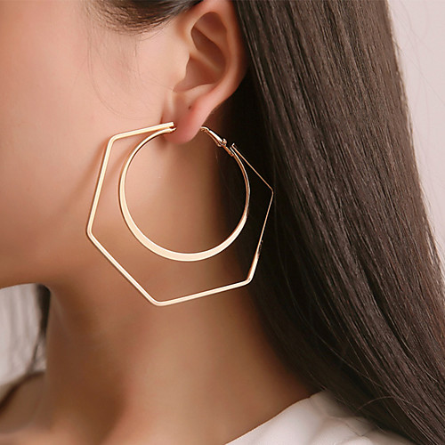 Women's Hoop Earrings Earrings Classic Lucky Simple Classic Trendy Fashion Elegant Earrings Jewelry Gold / Silver For Daily Holiday Club Bar Festival 1 Pair
Women's Hoop Earrings Earrings Classic Lucky Simple Classic Trendy Fashion Elegant Earrings Jewelry Gold / Silver For Daily Holiday Club Bar Festival 1 Pair