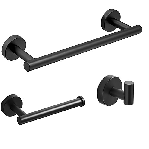 Bathroom Black Towel Rack Three-Piece Stainless Steel Bathroom Hanging Hook Towel Bar Paper Towel Rack Combination
Bathroom Black Towel Rack Three-Piece Stainless Steel Bathroom Hanging Hook Towel Bar Paper Towel Rack Combination