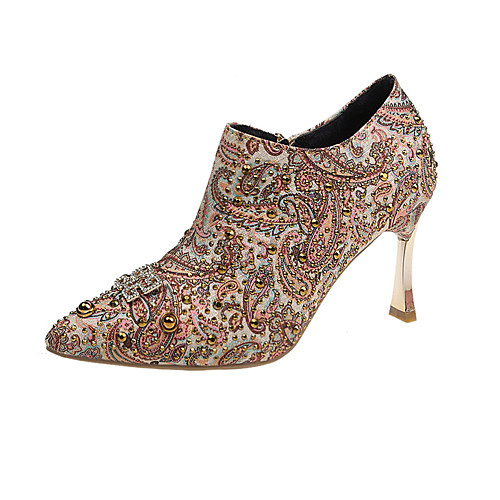 Women's Boots Print Shoes Stiletto Heel Pointed Toe Stitching Lace Canvas Casual Walking Shoes Fall & Winter Pink / Gray
Women's Boots Print Shoes Stiletto Heel Pointed Toe Stitching Lace Canvas Casual Walking Shoes Fall & Winter Pink / Gray