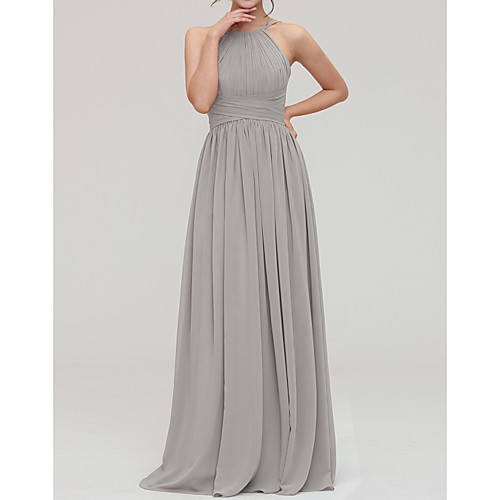 A-Line Halter Neck Floor Length Chiffon Bridesmaid Dress with Pleats by LAN TING Express
A-Line Halter Neck Floor Length Chiffon Bridesmaid Dress with Pleats by LAN TING Express