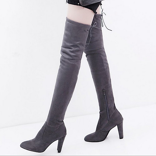 Women's Boots Over-The-Knee Boots Chunky Heel Pointed Toe Suede Over The Knee Boots Fall & Winter Black / Red / Gray
Women's Boots Over-The-Knee Boots Chunky Heel Pointed Toe Suede Over The Knee Boots Fall & Winter Black / Red / Gray