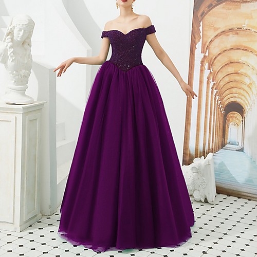 A-Line Off Shoulder Floor Length Tulle Open Back Prom / Formal Evening Dress with Beading / Pleats by LAN TING Express
A-Line Off Shoulder Floor Length Tulle Open Back Prom / Formal Evening Dress with Beading / Pleats by LAN TING Express
