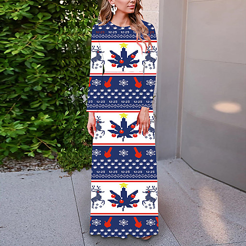 Women's Christmas Party Daily Wear Basic Maxi Sheath Dress - Geometric Blue Green S M L XL
Women's Christmas Party Daily Wear Basic Maxi Sheath Dress - Geometric Blue Green S M L XL