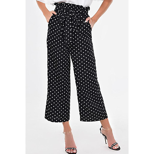 Women's Street chic Wide Leg Pants - Polka Dot Black & White High Waist Black S M L
Women's Street chic Wide Leg Pants - Polka Dot Black & White High Waist Black S M L