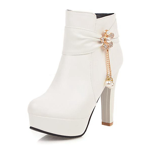 Women's Boots Chunky Heel Round Toe Rhinestone / Pearl PU Booties / Ankle Boots Casual / Sweet Fall & Winter Black / Almond / White
Women's Boots Chunky Heel Round Toe Rhinestone / Pearl PU Booties / Ankle Boots Casual / Sweet Fall & Winter Black / Almond / White