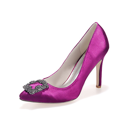 Women's Wedding Shoes Stiletto Heel Pointed Toe Rhinestone Satin Minimalism Fall / Spring & Summer Black / White / Purple / Party & Evening
Women's Wedding Shoes Stiletto Heel Pointed Toe Rhinestone Satin Minimalism Fall / Spring & Summer Black / White / Purple / Party & Evening