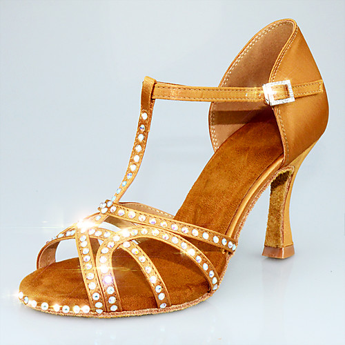Women's Dance Shoes Satin Latin Shoes Sparkling Glitter / Crystals / Glitter Heel Flared Heel Customizable Almond
Women's Dance Shoes Satin Latin Shoes Sparkling Glitter / Crystals / Glitter Heel Flared Heel Customizable Almond