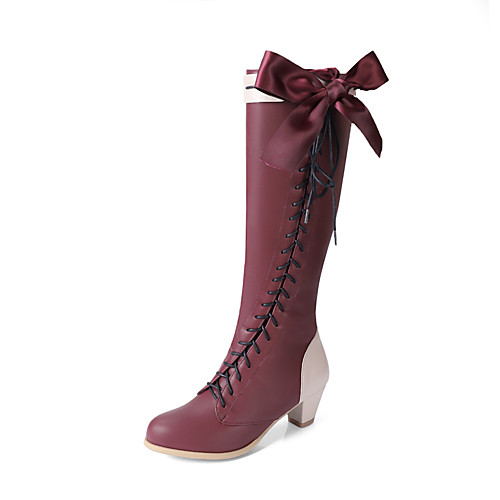 Women's Boots Knee High Boots Chunky Heel Round Toe PU Knee High Boots Vintage / British Fall & Winter Black / Wine / Gray / Party & Evening
Women's Boots Knee High Boots Chunky Heel Round Toe PU Knee High Boots Vintage / British Fall & Winter Black / Wine / Gray / Party & Evening