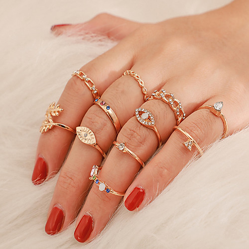Women's Ring Ring Set 11pcs Gold Rhinestone Alloy irregular Vintage Trendy Ethnic Gift Daily Jewelry Vintage Style Eyes Pear
Women's Ring Ring Set 11pcs Gold Rhinestone Alloy irregular Vintage Trendy Ethnic Gift Daily Jewelry Vintage Style Eyes Pear