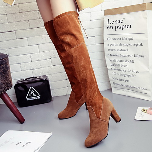Women's Boots Chunky Heel Round Toe Suede Knee High Boots Fall & Winter Black / Brown / Red
Women's Boots Chunky Heel Round Toe Suede Knee High Boots Fall & Winter Black / Brown / Red