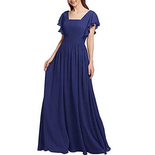 A-Line Square Neck Floor Length Chiffon Formal Evening Dress with Pleats by LAN TING Express
A-Line Square Neck Floor Length Chiffon Formal Evening Dress with Pleats by LAN TING Express