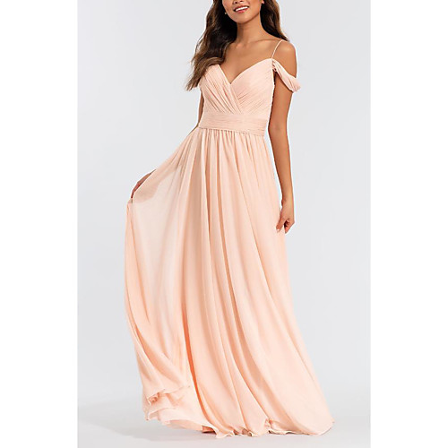 A-Line Spaghetti Strap Floor Length Chiffon Prom / Formal Evening Dress with Pleats by LAN TING Express
A-Line Spaghetti Strap Floor Length Chiffon Prom / Formal Evening Dress with Pleats by LAN TING Express