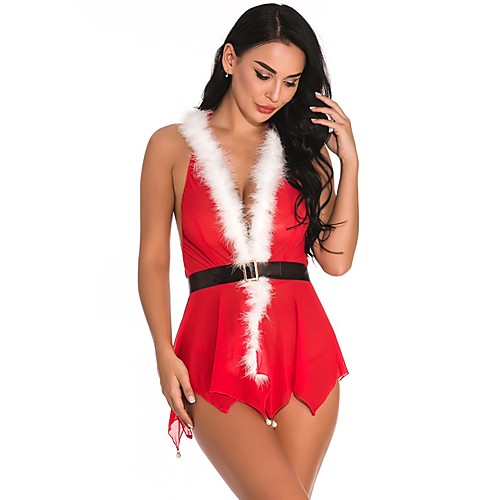 Women's Lace / Backless / Mesh Suits Nightwear Solid Colored Red S M L / Christmas / V Neck
Women's Lace / Backless / Mesh Suits Nightwear Solid Colored Red S M L / Christmas / V Neck