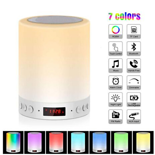 Colorful Night Light With Bluetooth Speaker Smart Portable Wireless Touch Control Desk Table Lamp TF Card Color LED Luminaria
Colorful Night Light With Bluetooth Speaker Smart Portable Wireless Touch Control Desk Table Lamp TF Card Color LED Luminaria