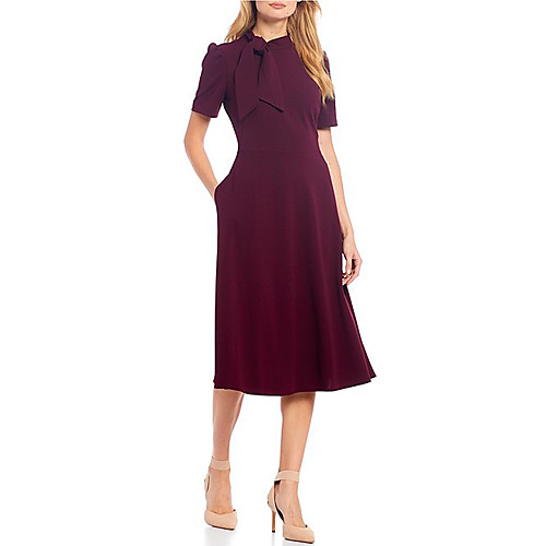 A-Line High Neck Tea Length Stretch Satin Cocktail Party Dress with Bow(s) by LAN TING Express
A-Line High Neck Tea Length Stretch Satin Cocktail Party Dress with Bow(s) by LAN TING Express