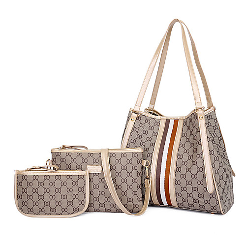 Women's Rivet PU Bag Set Geometric Pattern 3 Pcs Purse Set Black / Brown / White
Women's Rivet PU Bag Set Geometric Pattern 3 Pcs Purse Set Black / Brown / White