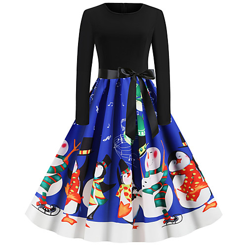 Women's Christmas Party Daily Wear Basic A Line Dress - Solid Colored Blue S M L XL 
Women's Christmas Party Daily Wear Basic A Line Dress - Solid Colored Blue S M L XL