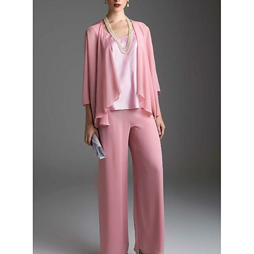 Pantsuit / Jumpsuit Scoop Neck Floor Length Polyester Mother of the Bride Dress with Ruching by LAN TING Express
Pantsuit / Jumpsuit Scoop Neck Floor Length Polyester Mother of the Bride Dress with Ruching by LAN TING Express
