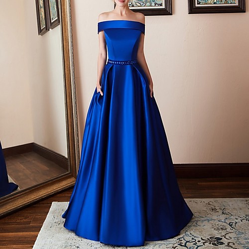 A-Line Off Shoulder Floor Length Polyester Prom / Formal Evening Dress with Beading by LAN TING Express
A-Line Off Shoulder Floor Length Polyester Prom / Formal Evening Dress with Beading by LAN TING Express