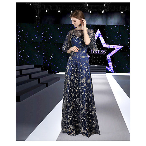 A-Line Jewel Neck Floor Length Lace / Satin / Tulle Formal Evening Dress with by LAN TING Express
A-Line Jewel Neck Floor Length Lace / Satin / Tulle Formal Evening Dress with by LAN TING Express