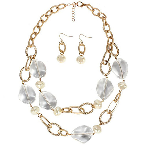 Women's Pearl Bridal Jewelry Sets Geometrical Donuts Stylish Earrings Jewelry White / Gold For Party Festival 1 set
Women's Pearl Bridal Jewelry Sets Geometrical Donuts Stylish Earrings Jewelry White / Gold For Party Festival 1 set