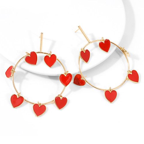 Women's Red Drop Earrings Hollow Out Heart Statement Fashion Cute Boho Earrings Jewelry Golden / Silver For Christmas Wedding Gift Street Holiday 2pcs
Women's Red Drop Earrings Hollow Out Heart Statement Fashion Cute Boho Earrings Jewelry Golden / Silver For Christmas Wedding Gift Street Holiday 2pcs