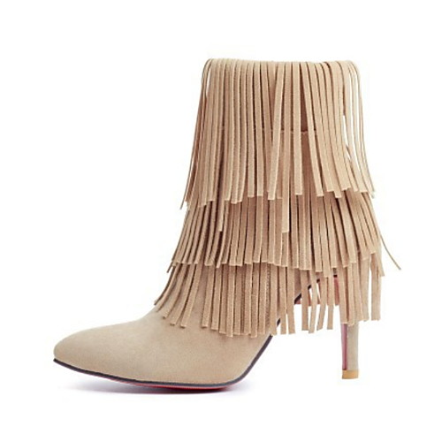 Women's Boots Stiletto Heel Pointed Toe Suede Booties / Ankle Boots Winter Black / Almond / Red
Women's Boots Stiletto Heel Pointed Toe Suede Booties / Ankle Boots Winter Black / Almond / Red