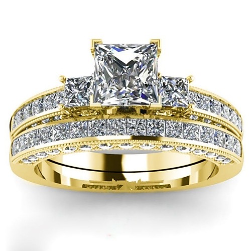 Women's Band Ring Ring Cubic Zirconia 2pcs Gold Silver Plated Stylish Luxury Fashion Wedding Engagement Jewelry
Women's Band Ring Ring Cubic Zirconia 2pcs Gold Silver Plated Stylish Luxury Fashion Wedding Engagement Jewelry