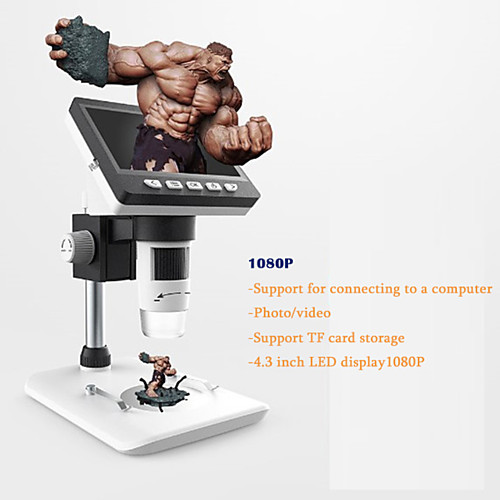 LCD Digital Microscope SKYBASIC 4.3 inch 50X-1000X Magnification Zoom HD 1080P 2 Megapixels Compound 2600 mAh Battery USB Microscope 8 Adjustable LED Light Video Camera Microscope with 8G TF Card
LCD Digital Microscope SKYBASIC 4.3 inch 50X-1000X Magnification Zoom HD 1080P 2 Megapixels Compound 2600 mAh Battery USB Microscope 8 Adjustable LED Light Video Camera Microscope with 8G TF Card