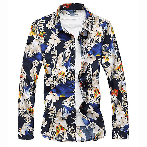 Men's Going out Club Street chic / Elegant Shirt - Geometric / Color Block Print Navy Blue
Men's Going out Club Street chic / Elegant Shirt - Geometric / Color Block Print Navy Blue