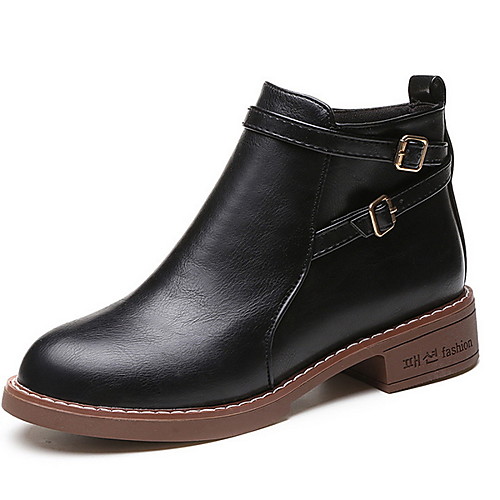 Women's Boots Flat Heel Round Toe PU Booties / Ankle Boots Winter Black / Brown
Women's Boots Flat Heel Round Toe PU Booties / Ankle Boots Winter Black / Brown