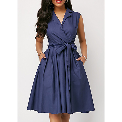 Women's Elegant A Line Dress - Solid Colored Blue Brown Navy Blue S M L XL
Women's Elegant A Line Dress - Solid Colored Blue Brown Navy Blue S M L XL