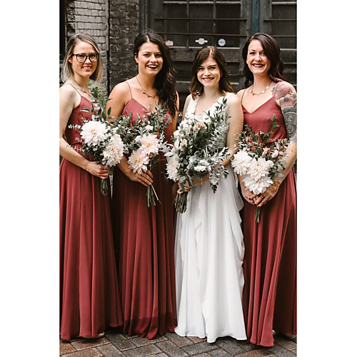 A-Line Spaghetti Strap Floor Length Chiffon Bridesmaid Dress with Pleats by LAN TING Express
A-Line Spaghetti Strap Floor Length Chiffon Bridesmaid Dress with Pleats by LAN TING Express
