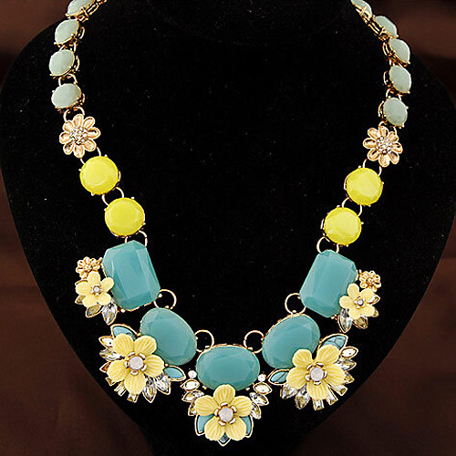 Women's Choker Necklace Collar Necklace Floral Flower Precious Unique Design Fashion Zircon Resin Gold Plated Blue 45 cm Necklace Jewelry 1pc For Street Holiday Festival
Women's Choker Necklace Collar Necklace Floral Flower Precious Unique Design Fashion Zircon Resin Gold Plated Blue 45 cm Necklace Jewelry 1pc For Street Holiday Festival