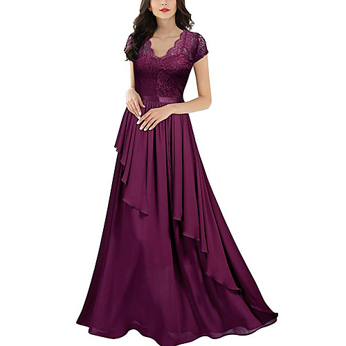 A-Line V Neck Floor Length Polyester Formal Evening Dress with Embroidery by LAN TING Express
A-Line V Neck Floor Length Polyester Formal Evening Dress with Embroidery by LAN TING Express