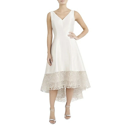 A-Line V Neck Asymmetrical Satin Mother of the Bride Dress with Lace by LAN TING Express
A-Line V Neck Asymmetrical Satin Mother of the Bride Dress with Lace by LAN TING Express