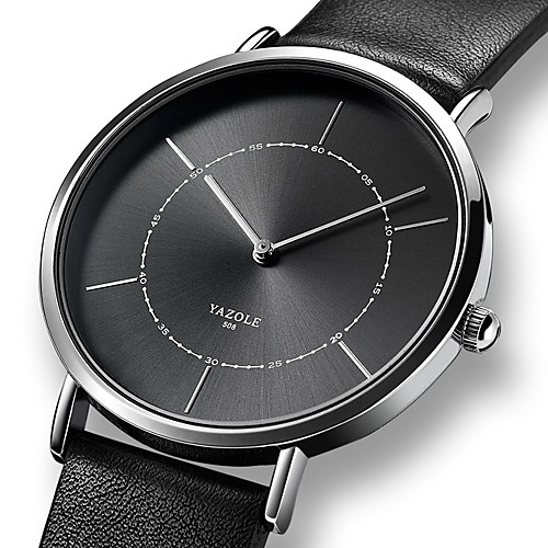 YAZOLE Men's Dress Watch Quartz Formal Style Stylish Leather Black / Brown Casual Watch Analog Fashion - Black Black / White White / Brown One Year Battery Life / Stainless Steel
YAZOLE Men's Dress Watch Quartz Formal Style Stylish Leather Black / Brown Casual Watch Analog Fashion - Black Black / White White / Brown One Year Battery Life / Stainless Steel