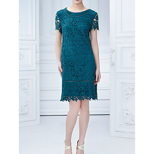 Sheath / Column Jewel Neck Short / Mini Lace Mother of the Bride Dress with Lace by LAN TING Express
Sheath / Column Jewel Neck Short / Mini Lace Mother of the Bride Dress with Lace by LAN TING Express