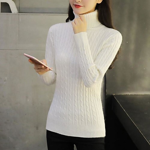 Women's Solid Colored Long Sleeve Pullover Sweater Jumper, Turtleneck Fall / Winter Black / Wine / White S / M / L
Women's Solid Colored Long Sleeve Pullover Sweater Jumper, Turtleneck Fall / Winter Black / Wine / White S / M / L