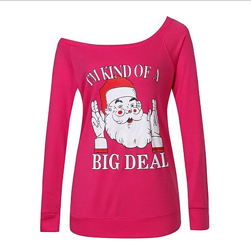 Women's Plus Size Going out Cute / Christmas Cotton Slim Sweatshirt - Cartoon / Letter Black S 
Women's Plus Size Going out Cute / Christmas Cotton Slim Sweatshirt - Cartoon / Letter Black S