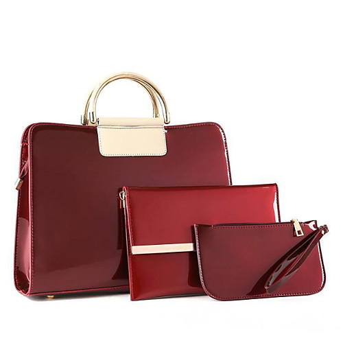 Women's Zipper PU Top Handle Bag Solid Color 3 Pcs Purse Set Black / Wine / Blue
Women's Zipper PU Top Handle Bag Solid Color 3 Pcs Purse Set Black / Wine / Blue