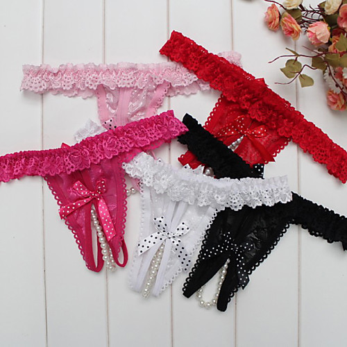 Women's Lace G-strings & Thongs Panties - Normal Low Waist Black White Blushing Pink One-Size
Women's Lace G-strings & Thongs Panties - Normal Low Waist Black White Blushing Pink One-Size