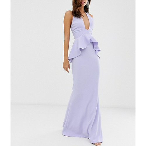 Sheath / Column Halter Neck Floor Length Polyester Open Back Formal Evening Dress with Ruffles by LAN TING Express
Sheath / Column Halter Neck Floor Length Polyester Open Back Formal Evening Dress with Ruffles by LAN TING Express