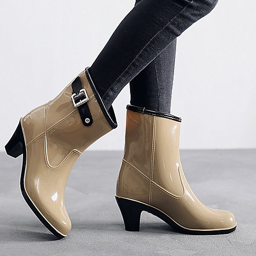 Women's Boots Rain Boots Chunky Heel Round Toe PU Booties / Ankle Boots Winter Black / White
Women's Boots Rain Boots Chunky Heel Round Toe PU Booties / Ankle Boots Winter Black / White