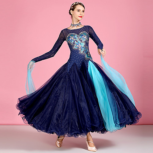 Ballroom Dance Dresses Women's Performance Spandex / Organza / Tulle Appliques / Split Joint / Crystals / Rhinestones Long Sleeve High Dress / Neckwear
Ballroom Dance Dresses Women's Performance Spandex / Organza / Tulle Appliques / Split Joint / Crystals / Rhinestones Long Sleeve High Dress / Neckwear