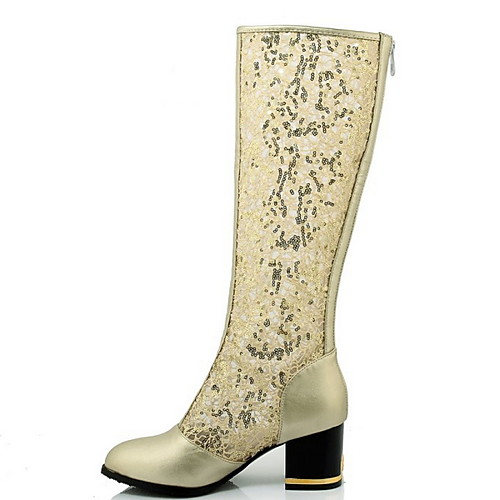 Women's Boots Chunky Heel Round Toe PU Mid-Calf Boots Fall & Winter Black / White / Gold
Women's Boots Chunky Heel Round Toe PU Mid-Calf Boots Fall & Winter Black / White / Gold