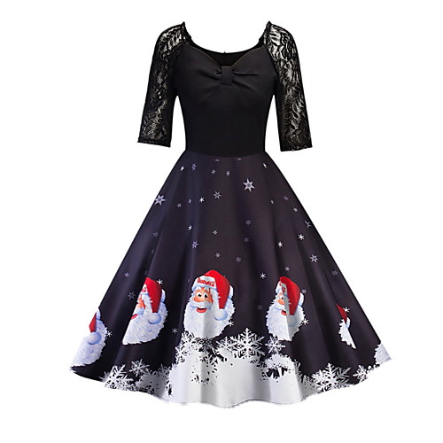 Women's Christmas Party Daily Wear Basic A Line Dress - Geometric Snowflake Deep V Black Blue Red S M L XL
Women's Christmas Party Daily Wear Basic A Line Dress - Geometric Snowflake Deep V Black Blue Red S M L XL
