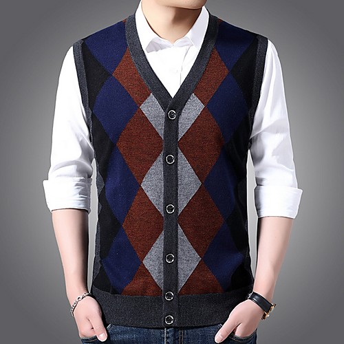 Men's Geometric Long Sleeve Vest Sweater Jumper, V Neck Black / Dark Gray / Navy Blue US32 / UK32 / EU40 / US34 / UK34 / EU42 / US36 / UK36 / EU44
Men's Geometric Long Sleeve Vest Sweater Jumper, V Neck Black / Dark Gray / Navy Blue US32 / UK32 / EU40 / US34 / UK34 / EU42 / US36 / UK36 / EU44