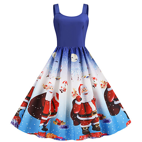 Women's Christmas Party Festival Vintage Basic Swing Dress - Snowflake Santa Claus, Print Strap Blue S M L XL
Women's Christmas Party Festival Vintage Basic Swing Dress - Snowflake Santa Claus, Print Strap Blue S M L XL